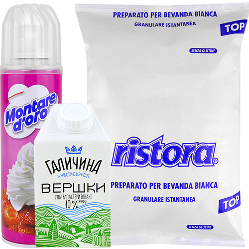 Купить Сливки для кофе, гранулированные | Сухие и Взбитые сливки Оптом ≡ PETROVKA HoReCa® | Сливки 500 мл, сливки 10%